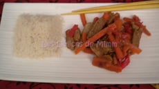 Filet de porc sauté aux poivrons