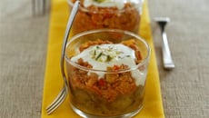 Verrine d'aubergines en moussaka