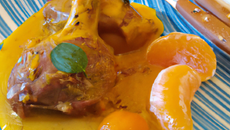 Cuisses de pintade et sauce clémentine et curry