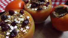 Verrines de compote de Poire et purée de kaki