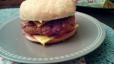 Hamburger à l'onglet et au foie