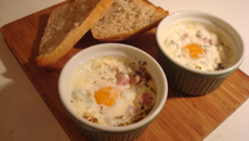 Œufs cocottes au dés de jambon