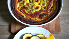 Clafoutis courgettes et fourme d'ambert
