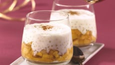 Verrines aux perles du Japon, à la vanille, à la cannelle et aux pommes