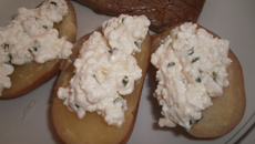 Pomme de terre à la sauce cottagecheese et ciboulette