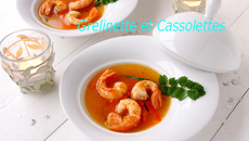 Nage safranée de langoustines aux petits légumes