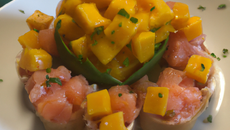 Tartare de saumon et mangue