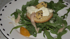 Crouton au chèvre et clémentine