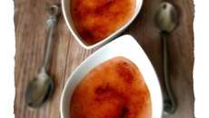 Crème brûlée à l'orange sanguine, sans œuf et sans gluten