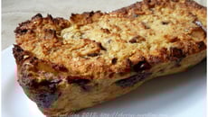 Gâteau de pain perdu poire et chocolat
