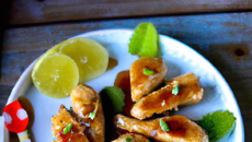Aiguillettes de poulet caramélisées au citron, miel & rhum