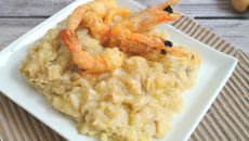 Cassolette de risotto au champagne et aux écrevisses