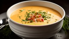 Bisque de langoustine à la citronnelle et crème fraîche