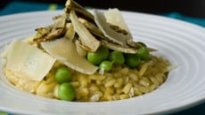 Risotto artichauts poivrade et petits pois