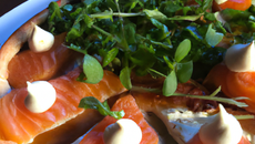 Tarte Tatin mozarella-saumon-espelette