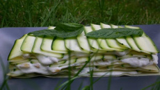 Lasagnes froides aux courgettes et chêvre frais à la menthe