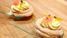 Mini pavlova à la rhubarbe pamplemousse