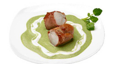 Ballotine de lotte au jambon fumé, cresson et Philadelphia