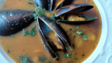 Soupe de moules en julienne