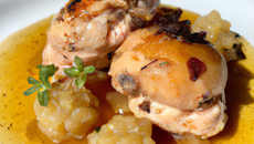 Chapon au cidre et truffes