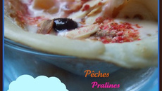 Crêpe tiramisu aux pêches et amarena