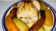 Poulet cocotte fondant accompagné de pommes