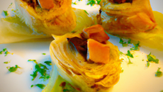 Papillotes de chou au foie gras