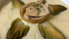Velouté d'artichauts au foie gras 