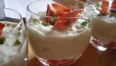 Verrine tomate, poire et tartare