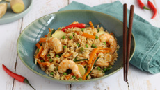 Riz Thaï aux crevettes et petits légumes