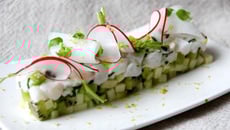 Tartare de cabillaud, pomme Granny, kiwi et citron vert