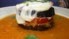 Aubergines grillées tomates et mozzarella