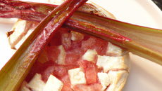 Brie a la rhubarbe au four