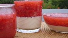 Panacotta à la rose et rafraîchissant de fraise