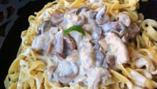 Pâtes à la crême de moutarde et ses champignons