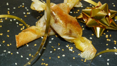 Papillotes de Foie Gras au Miel et Pain d'épices