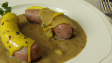 Andouillette de loup sauce moutarde