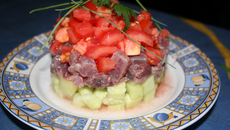 Timbale de thon rouge et ses légumes
