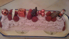 Bûche de Noël façon bavaroise aux fruits rouges
