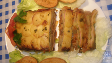 Terrine de pommes de terre et confit d'Aubergine