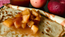 Compotée de pommes et crêpes au beurre de salidou