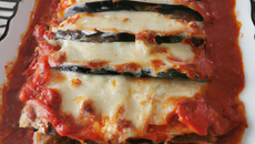 Lasagnes tomate aubergine mozzarella