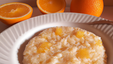 Riz au lait, orange et sablé breton