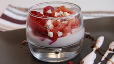 Verrine de Carpaccio de Bœuf et betterave feta et vinaigre de framboise