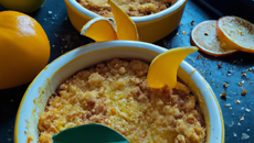 Crumble Mangue Passion zestes de clémentine