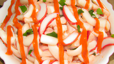 Rafraîchi de pâtes au surimi, sauce cocktail