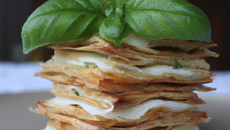Mille-feuille au croustillant de basilic