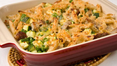 Gratin de courgettes au riz et à la farce