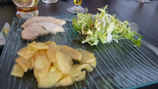 Aiguillettes de poulet miellées et ses pommes poêlées