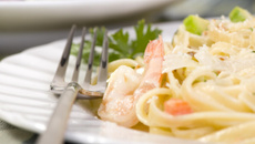 Pâtes au saumon et ses crevettes